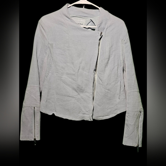 BLANKNYC Moto Jacket Soft Blue Large PTP 20 Length 21 - No Stains No Holes EUC - Picture 4 of 5
